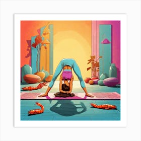 Woman Practicing Yoga Art Print