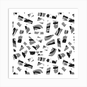 Black White Abstract Cutouts Art Print