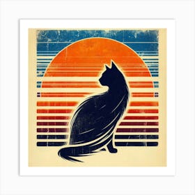 Cat silhouette 4 Art Print