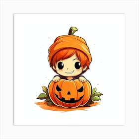 Pumpkin boy Art Print