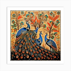 Peacocks 1 Art Print