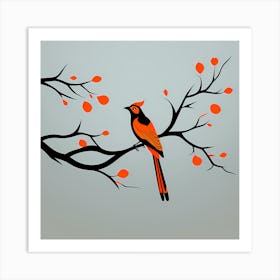 Indonesian Wayang Kulit, Bird On a Branch, folk art, 133 Art Print