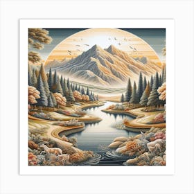 Mountain Scene 1 Art Print