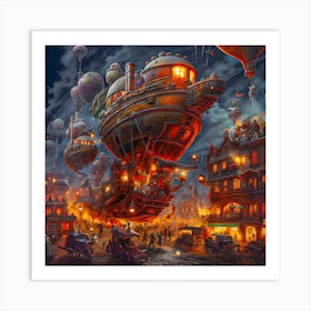 Steampunk City Art Print