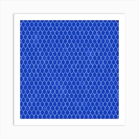 Royal Blue Mermaid Pattern Background Art Print