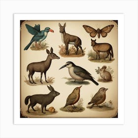 Default Default Vintage Animals For Defferent Seasons Aestethi 3 Art Print