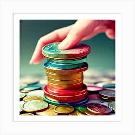 Stack Of Coins Art Print