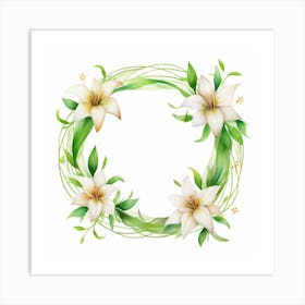 Wreath Of Lilies Art Print