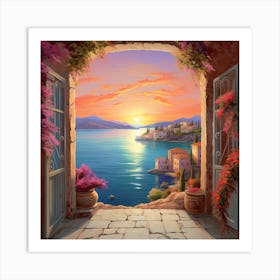 Sunset By The Sea Art Print