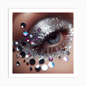 Glam Eye Makeup With Glitter Art Print
