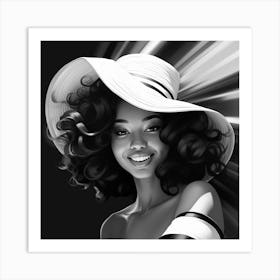 Black Girl In A Hat Art Print