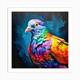 Rainbow Pigeon Art Print