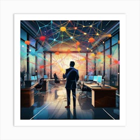 Businessman In The Office Art Print