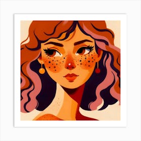 Redhead Woman With Freckles Art Art Print