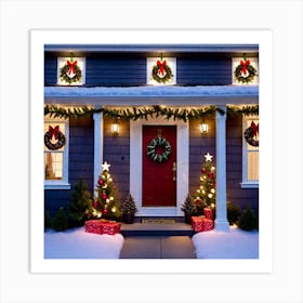 Christmas Front Porch 2 Art Print