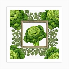 Green Broccoli In A Frame 5 Art Print