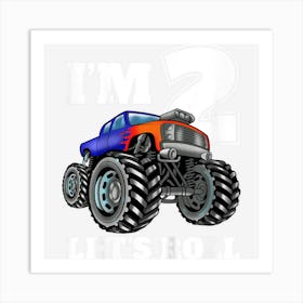 Kids Monster Truck 2nd Birthday Boy 2 Two Year Old Art Print