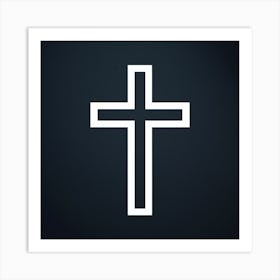 Christian Cross, minimal style Art Print