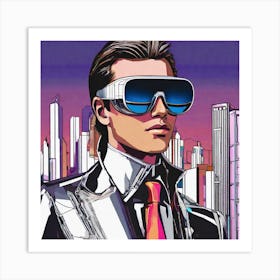 Man With Glasses Art Print