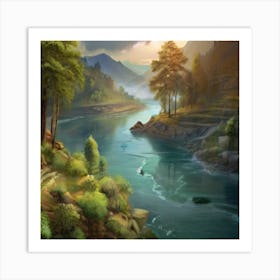 River In The Mountains 1 Art Print