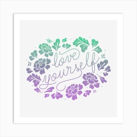 Love Yourself Purple Green Affiche