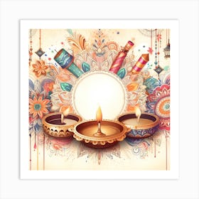 Diwali Greeting Card 12 Art Print