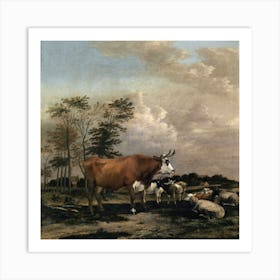 Herd Of Cattle In A Field Art Print