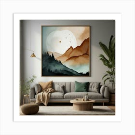 Mountain Landscape Painting Art Print