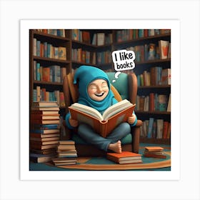 I Like Books 4 Art Print