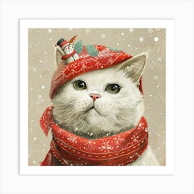 Christmas Cat 4 Art Print