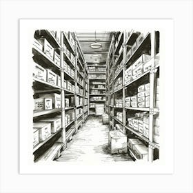 Room Full Of Boxes 1 Art Print