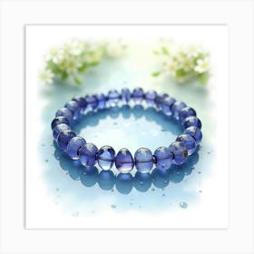 Tanzanite Bracelet, Watercolor, Tranquil River 1 Art Print