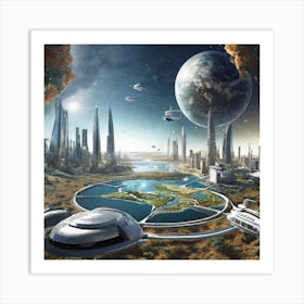 Futuristic City 54 Art Print