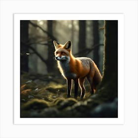 Fox In The Forest 78 Art Print