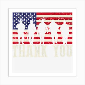 Patriotic American Flag Thank You Women Kid Girl Boy Art Print