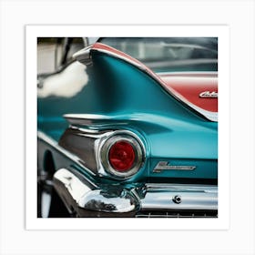 Tail Lights Of A Classic Car Art Print