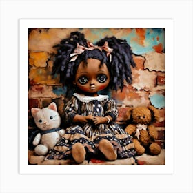 Rag Doll With Stuffed Animals 1 Art Print