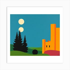 Castle In The Moonlight Art Print