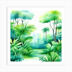 Watercolor Jungle Art Print