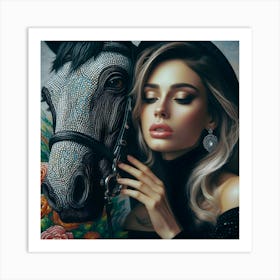 Girl With A Horse 2 Art Print