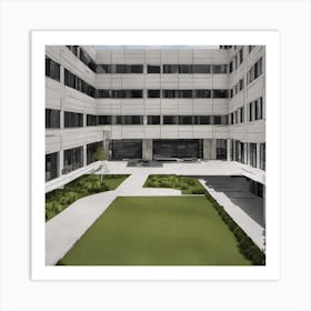 Courtyard Of Office Building Art Print