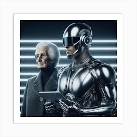 Robots And Old Ladies Art Print