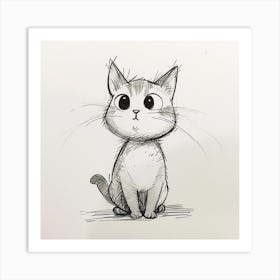 Cat Drawing Art Print