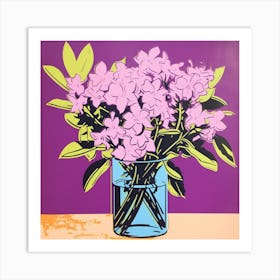 Lilac Pop Art Illustration Square Art Print