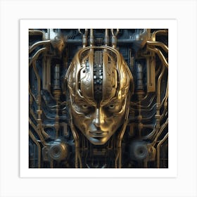 3d Rendering Of A Futuristic Human Head Art Print