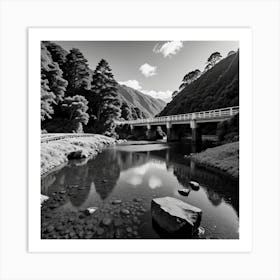 Black And White Bridge Art Print