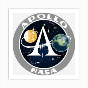 Apollo Program Apollo 11 Apollo 18 Apollo 17 Apollo 10 Nasa Emblem Label Logo Art Print