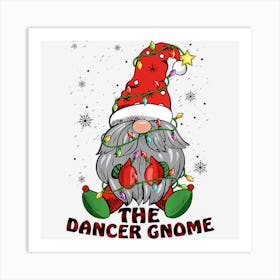 Funny Dancer Gnome Family Matching Christmas Pajama Art Print