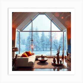 Living Room In Winter Art Print