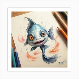 Fish Drawing 4 Art Print